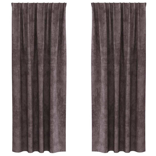 Velvet Curtains 2 pcs Brown 225 x 140 cm Velvet