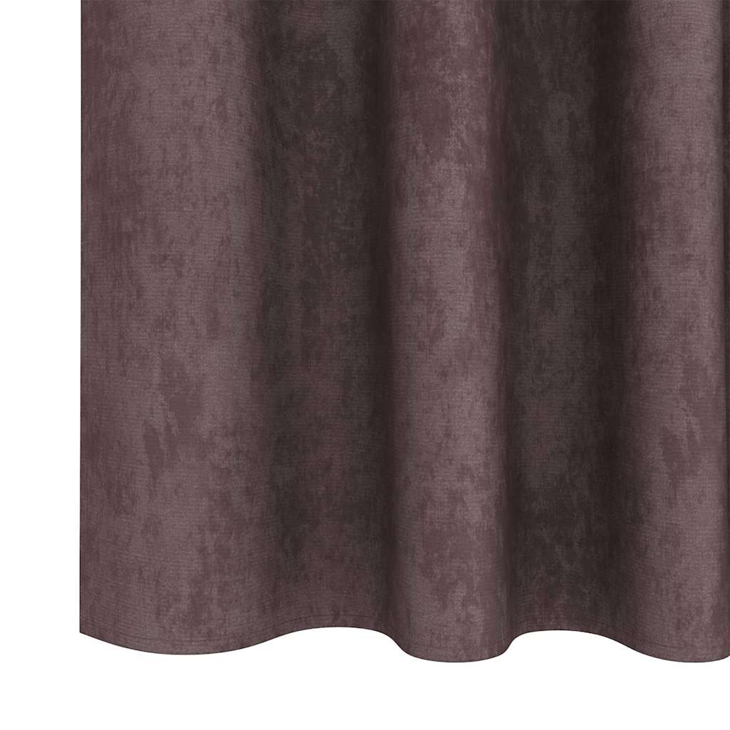 Velvet Curtains with Curtains 2 pcs Brown 260 x 140 cm Velvet