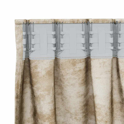 Velvet Curtains with Curtains 2 pcs Cream 140 x 140 cm Velvet