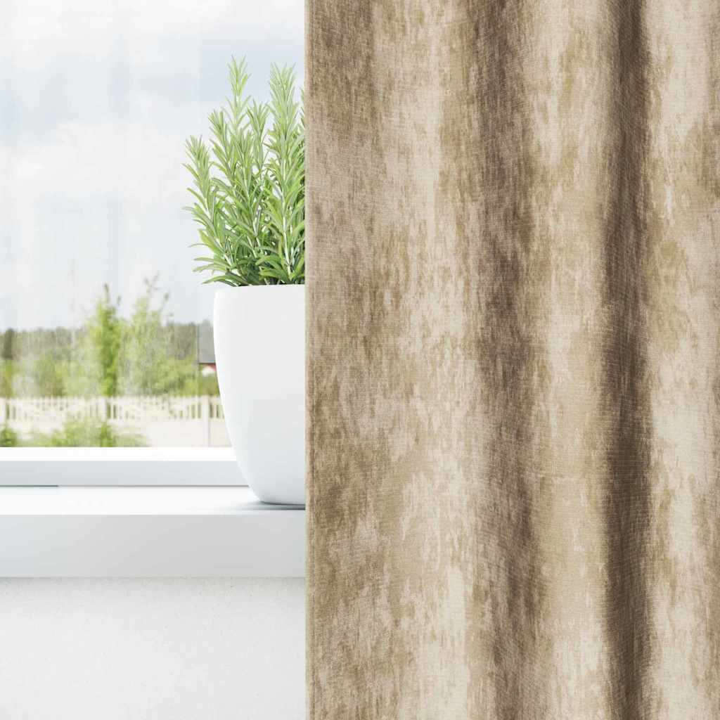Velvet Curtains with Curtains 2 pcs Cream 245 x 140 cm Velvet