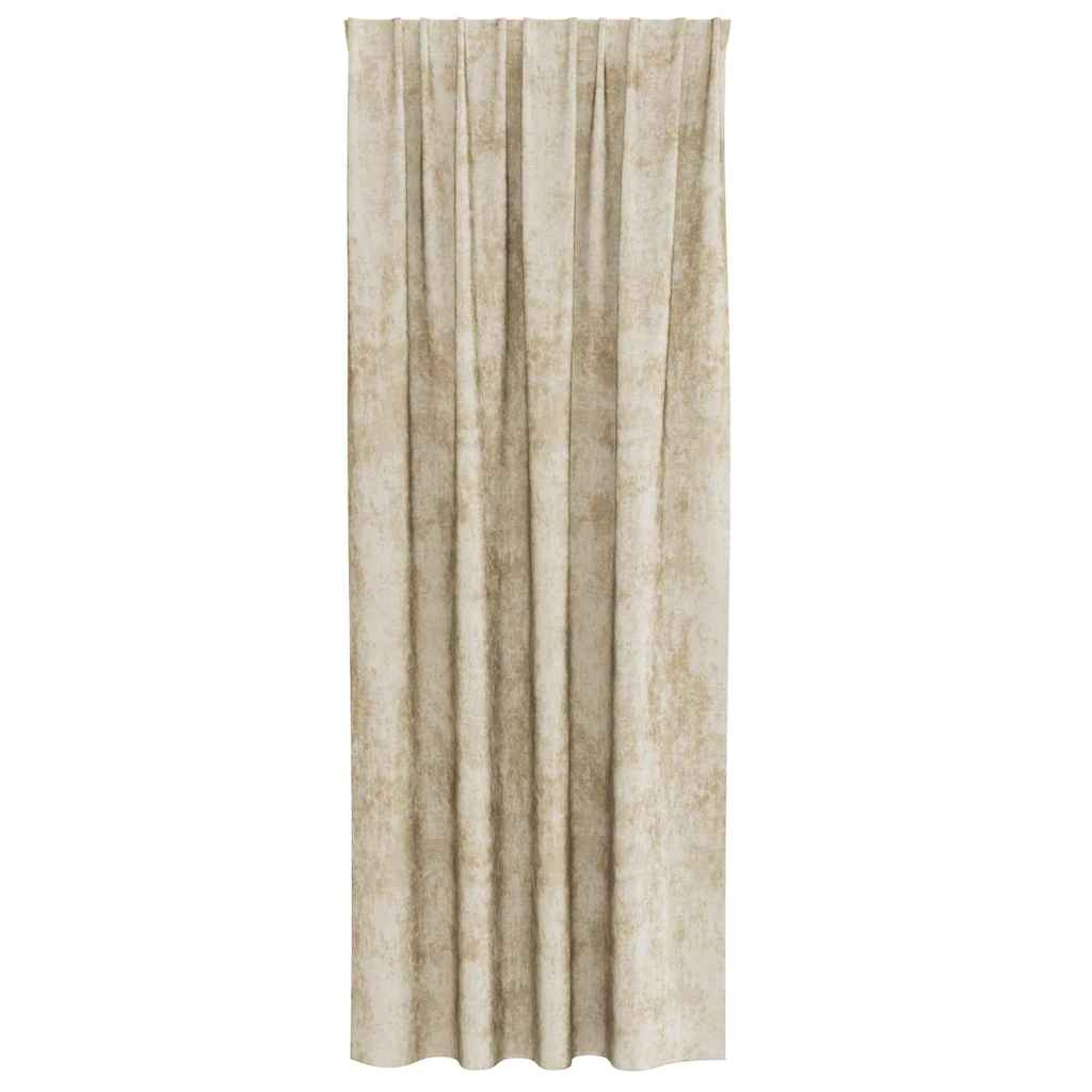 Velvet Curtains with Curtains 2 pcs Cream 260 x 140 cm Velvet