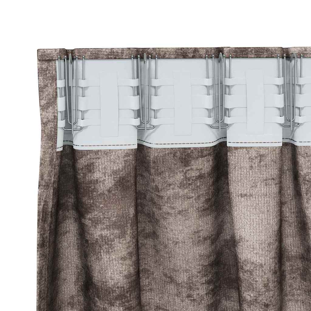 Velvet Curtains 2 pcs Cappuccino 140 x 140 cm Velvet