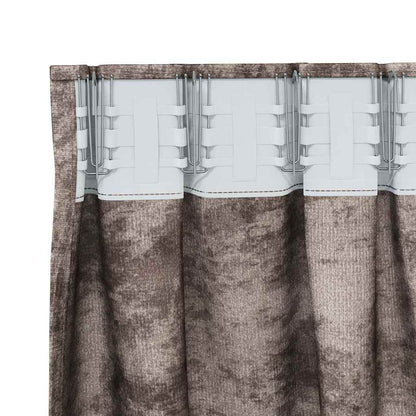 Velvet Curtains 2 pcs Cappuccino 225 x 140 cm Velvet