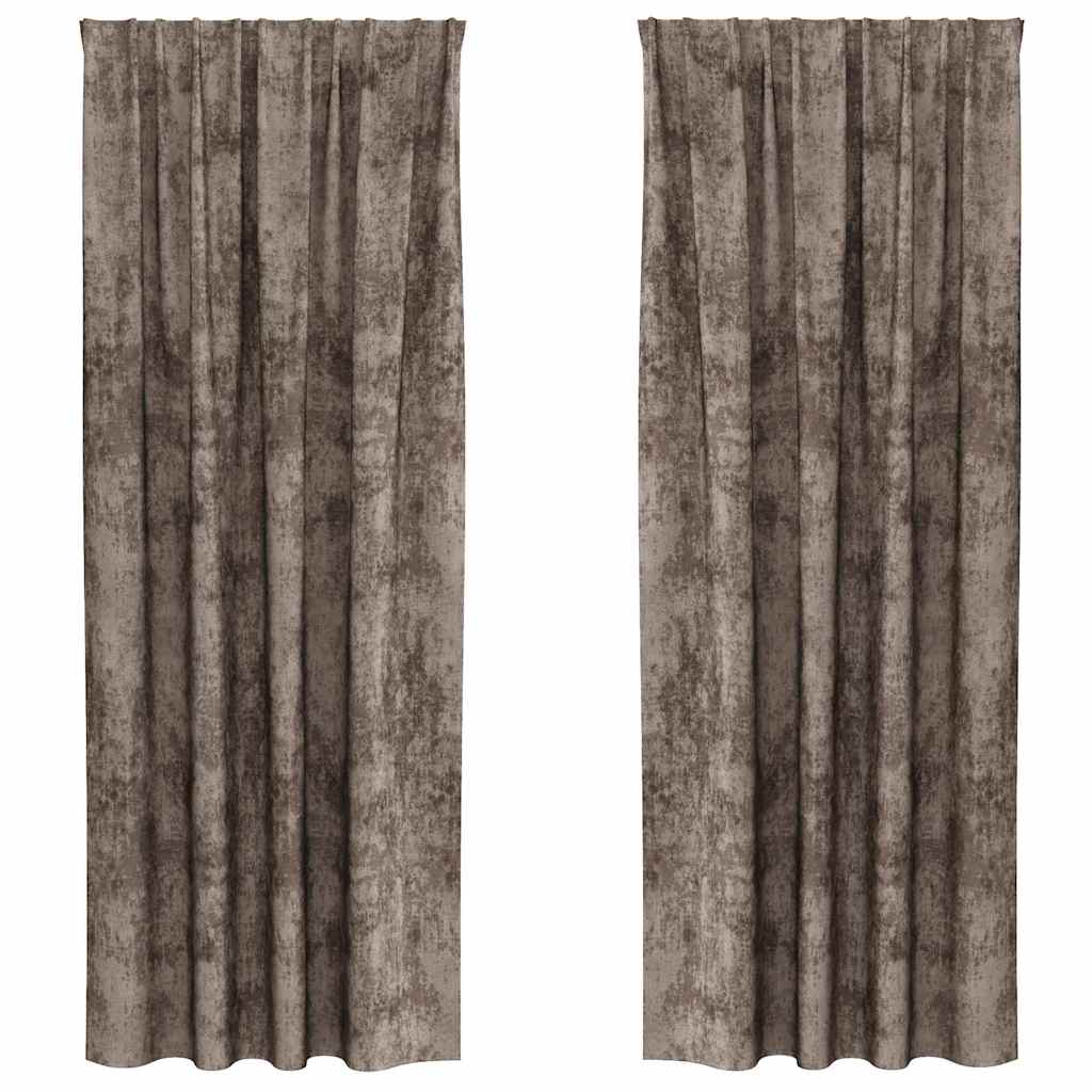 Velvet Curtains 2 pcs Cappuccino 225 x 140 cm Velvet
