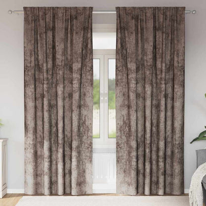 Velvet Curtains 2 pcs Cappuccino 245 x 140 cm Velvet
