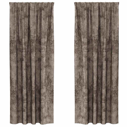 Velvet Curtains 2 pcs Cappuccino 245 x 140 cm Velvet