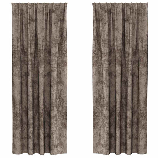 Velvet Curtains 2 pcs Cappuccino 260 x 140 cm Velvet