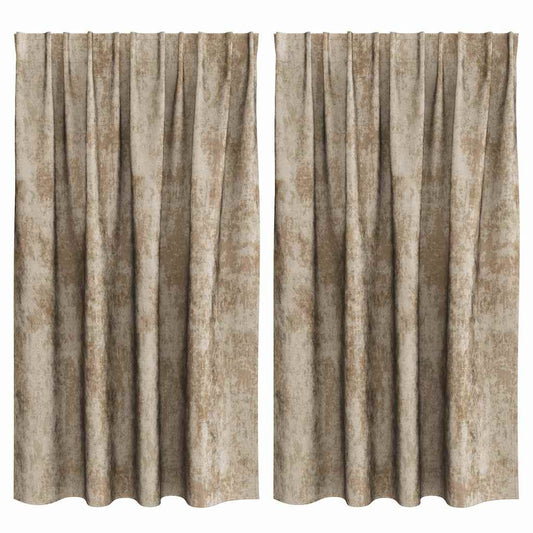 Velvet Curtains 2 pcs Champagne 140 x 140 cm Velvet