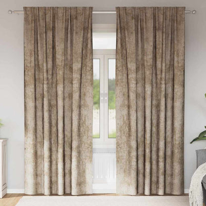 Velvet Curtains 2 pcs Champagne 225 x 140 cm Velvet