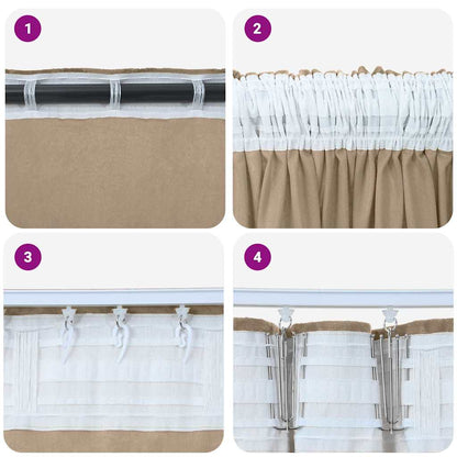 Velvet Curtains 2 pcs Champagne 260 x 140 cm Velvet