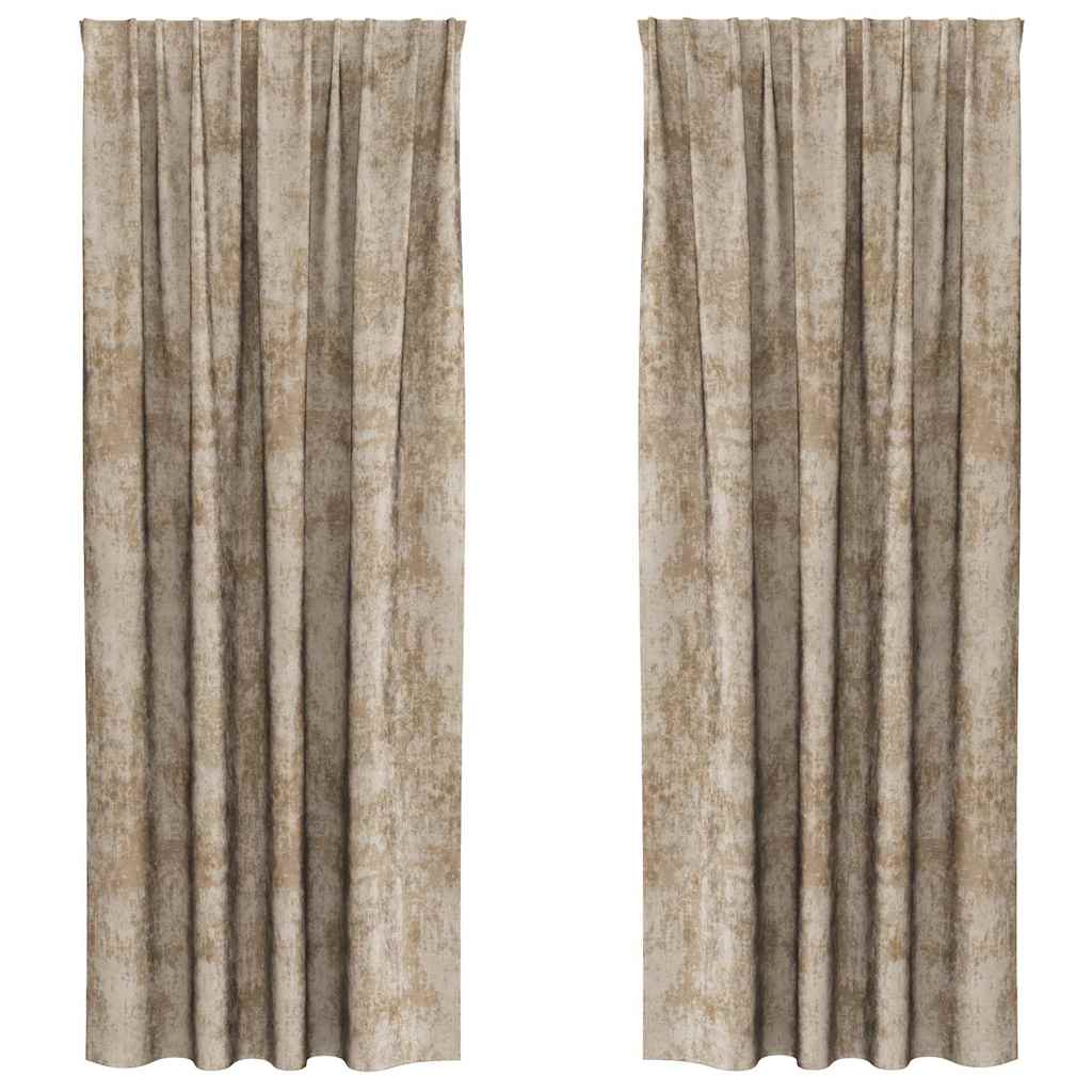 Velvet Curtains 2 pcs Champagne 260 x 140 cm Velvet
