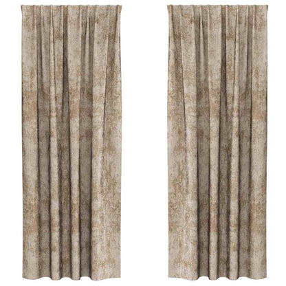 Velvet Curtains 2 pcs Champagne 260 x 140 cm Velvet