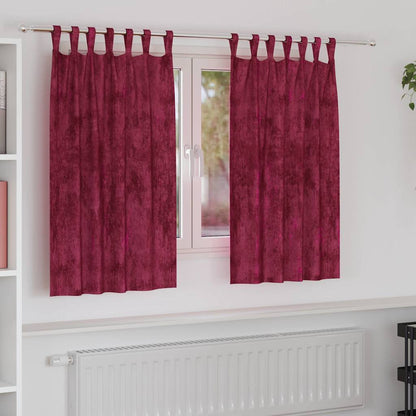 Velvet Curtains 2 pcs Wine Red 140 x 140 cm Velvet