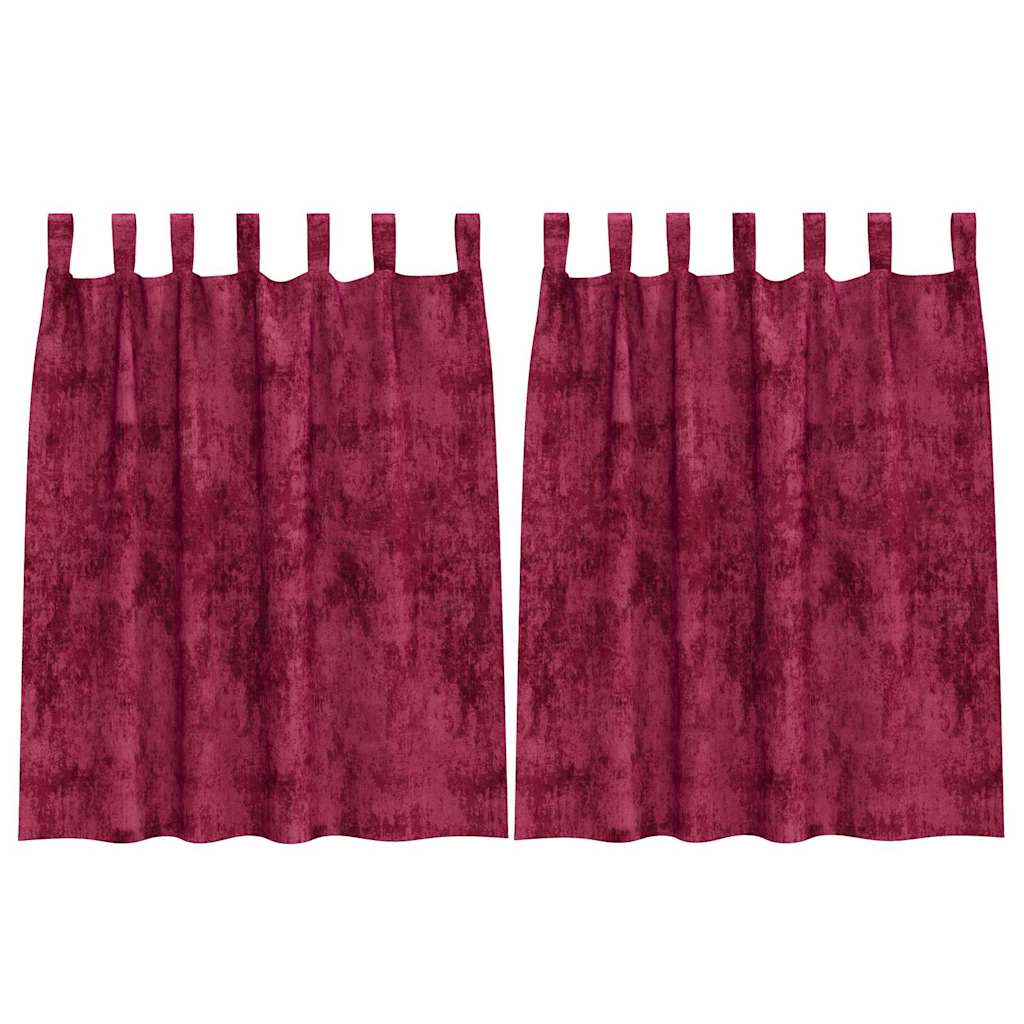 Velvet Curtains 2 pcs Wine Red 140 x 140 cm Velvet