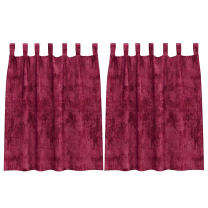 Velvet Curtains 2 pcs Wine Red 140 x 140 cm Velvet