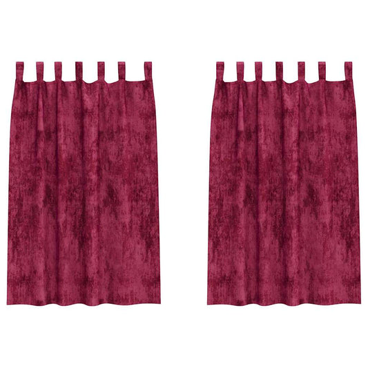 Velvet Curtains 2 pcs Wine red 175 x 140 cm Velvet