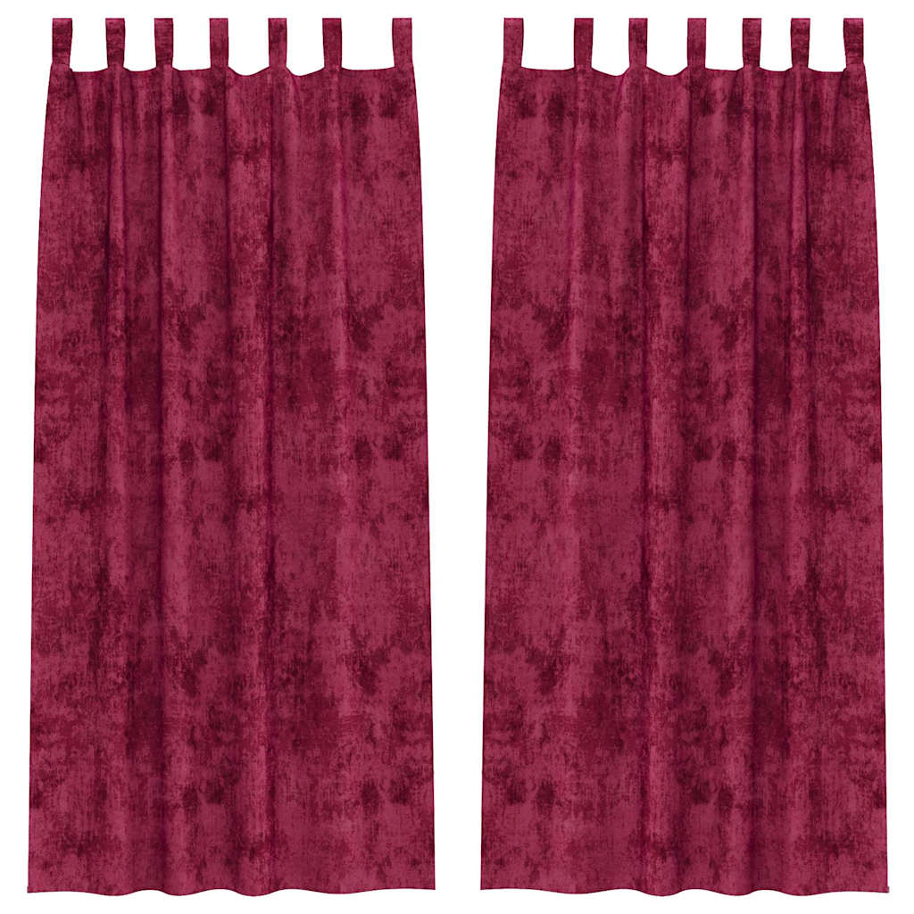 Velvet Curtains 2 pcs Wine red 225 x 140 cm Velvet