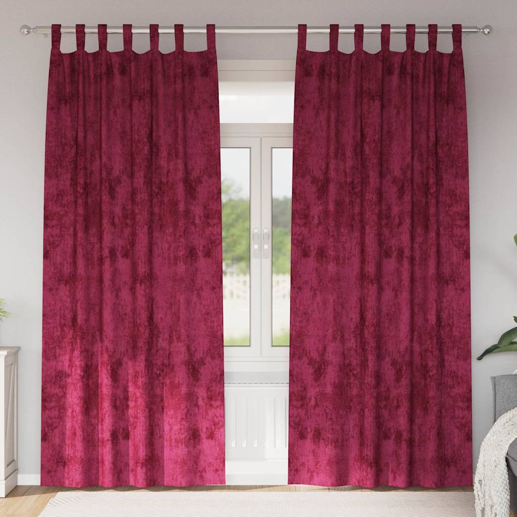 Velvet Curtains 2 pcs Wine red 245 x 140 cm Velvet