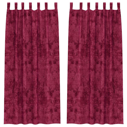 Velvet Curtains 2 pcs Wine red 260 x 140 cm Velvet