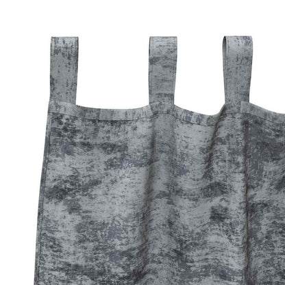 Velvet Curtains 2 pcs Silver Grey 175 x 140 cm Velvet