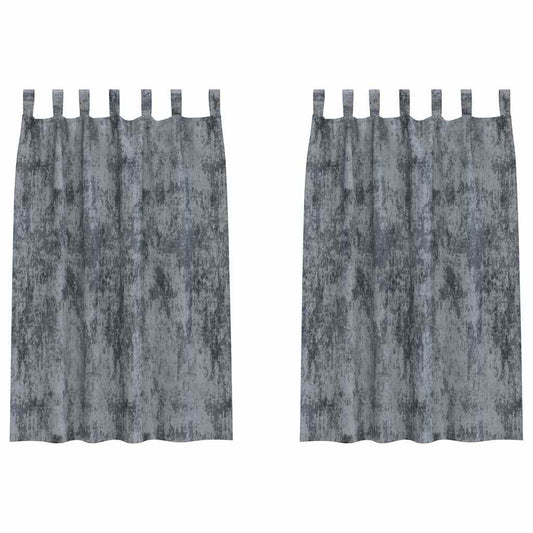 Velvet Curtains 2 pcs Silver Grey 175 x 140 cm Velvet