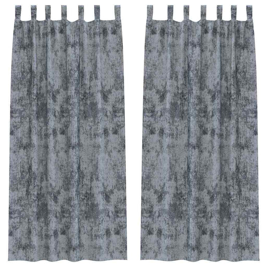 Velvet Curtains 2 pcs Silver Grey 225 x 140 cm Velvet