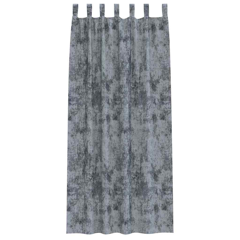 Velvet Curtains 2 pcs Silver Grey 225 x 140 cm Velvet