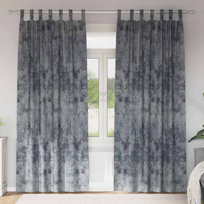 Velvet Curtains 2 pcs Silver Grey 245 x 140 cm Velvet