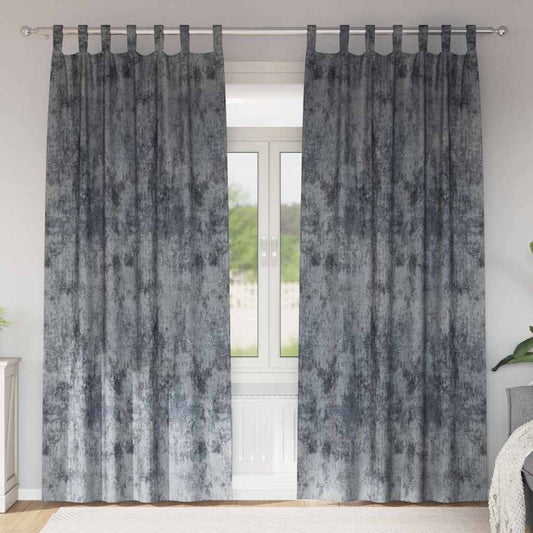 Velvet Curtains 2 pcs Silver Grey 245 x 140 cm Velvet