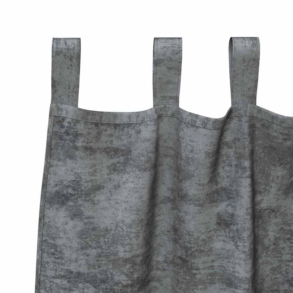 Velvet Curtains with Curtains 2 pcs Grey 140 x 140 cm Velvet