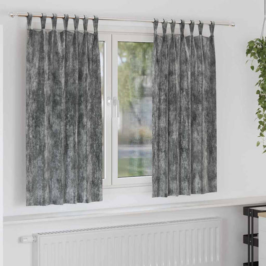 Velvet Curtains 2 pcs Grey 175 x 140 cm Velvet