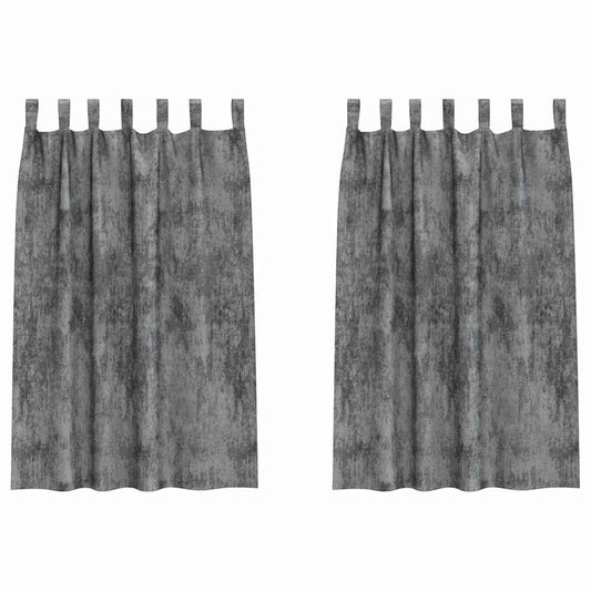Velvet Curtains 2 pcs Grey 175 x 140 cm Velvet