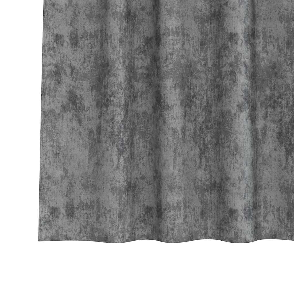 Velvet Curtains with Curtains 2 pcs Grey 225 x 140 cm Velvet