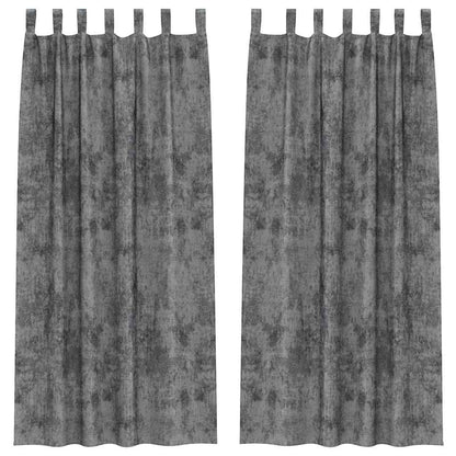 Velvet Curtains with Curtains 2 pcs Grey 225 x 140 cm Velvet