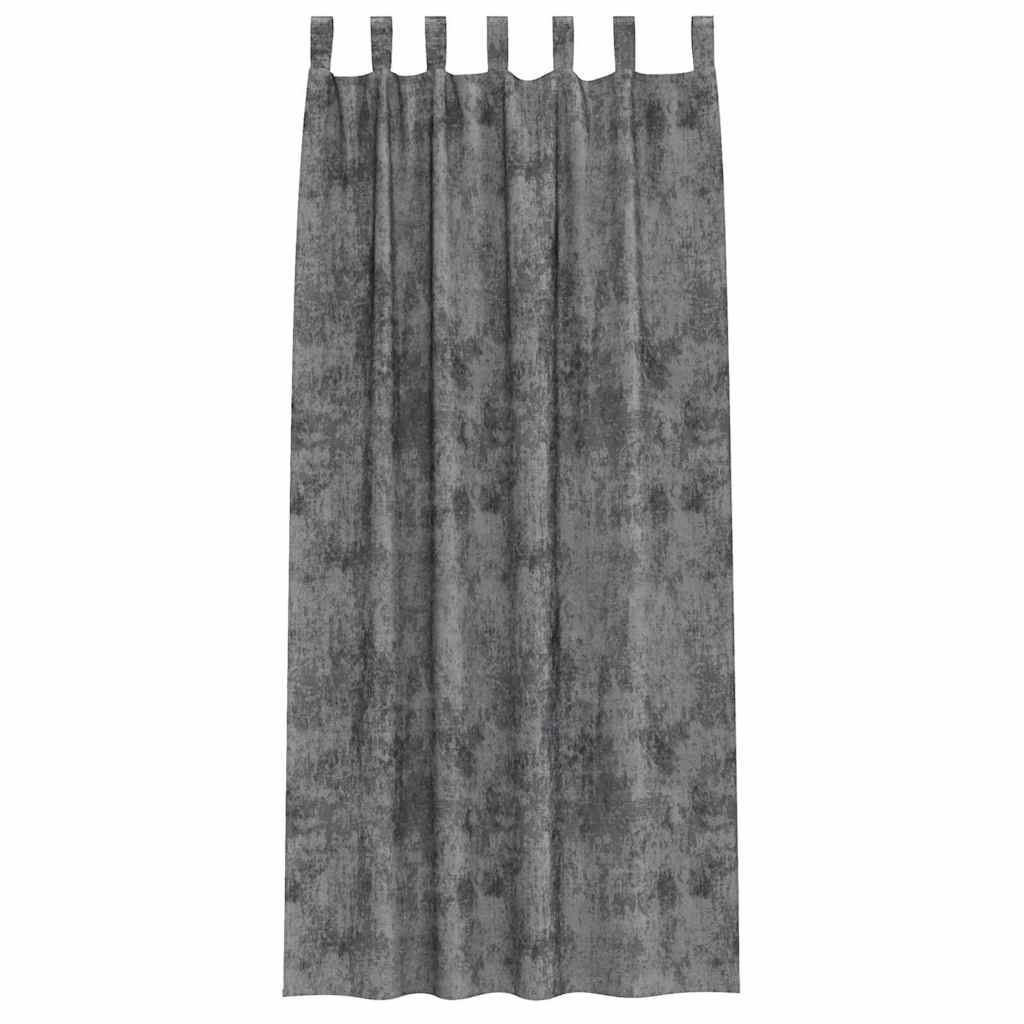 Velvet Curtains with Curtains 2 pcs Grey 225 x 140 cm Velvet
