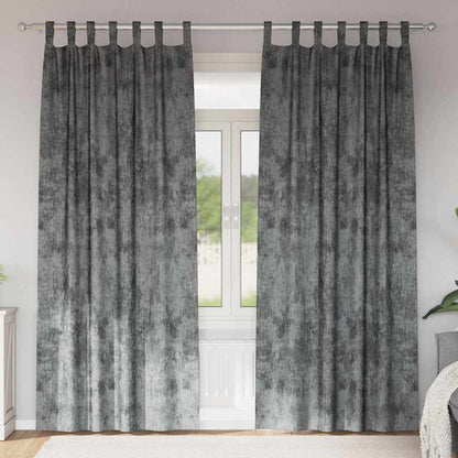 Velvet Curtains with Curtains 2 pcs Grey 245 x 140 cm Velvet
