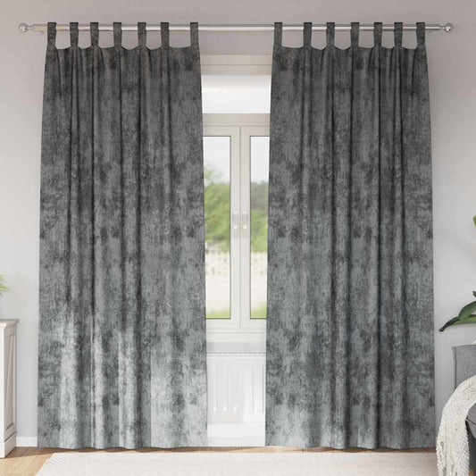 Velvet Curtains 2 pcs Grey 260 x 140 cm Velvet