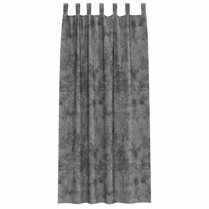 Velvet Curtains with Curtains 2 pcs Grey 260 x 140 cm Velvet