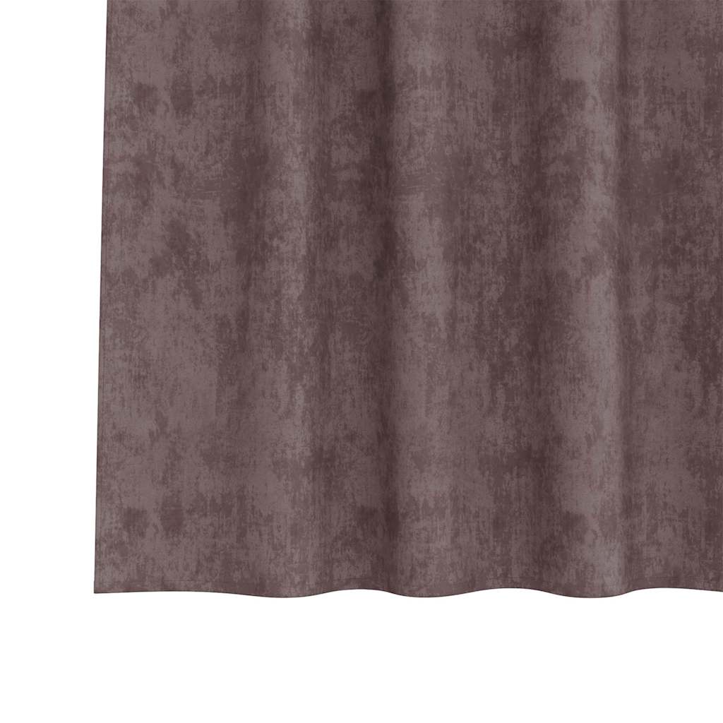 Velvet Curtains with Curtains 2 pcs Brown 140 x 140 cm Velvet