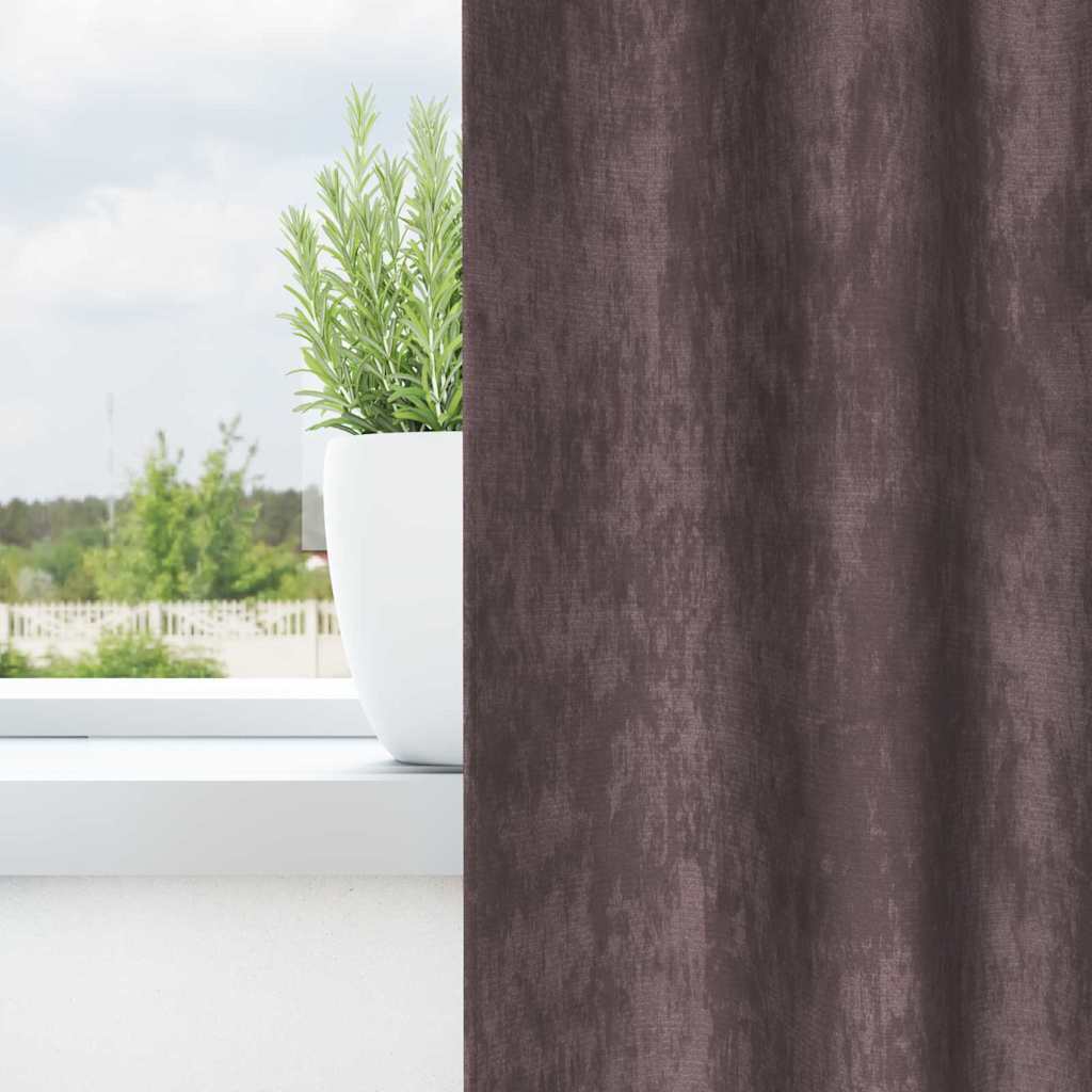 Velvet Curtains with Curtains 2 pcs Brown 140 x 140 cm Velvet