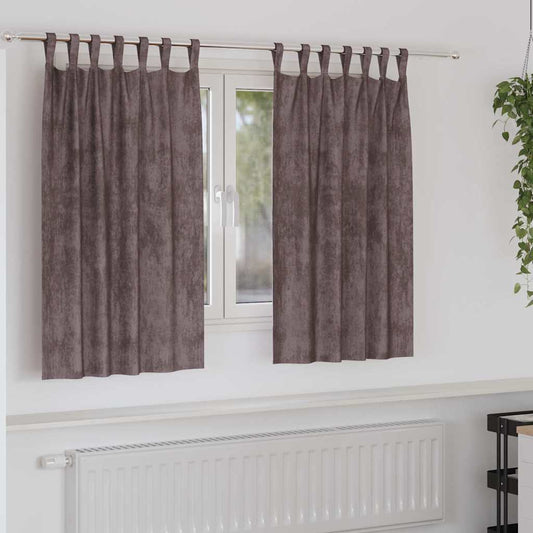 Velvet Curtains 2 pcs Brown 140 x 140 cm Velvet