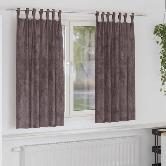 Velvet Curtains 2 pcs Brown 175 x 140 cm Velvet