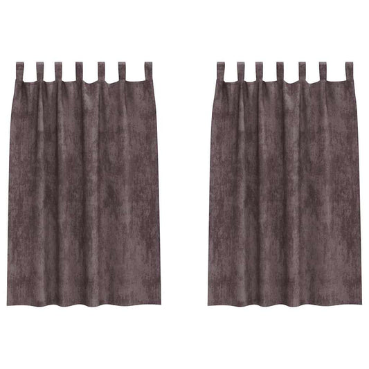 Velvet Curtains 2 pcs Brown 175 x 140 cm Velvet