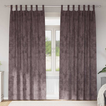 Velvet Curtains with Curtains 2 pcs Brown 225 x 140 cm Velvet