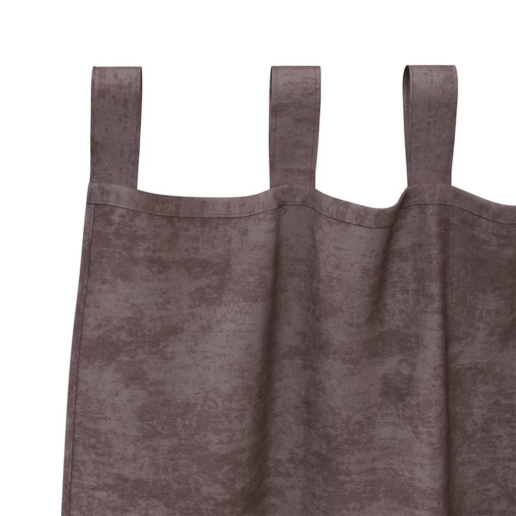 Velvet Curtains with Curtains 2 pcs Brown 245 x 140 cm Velvet