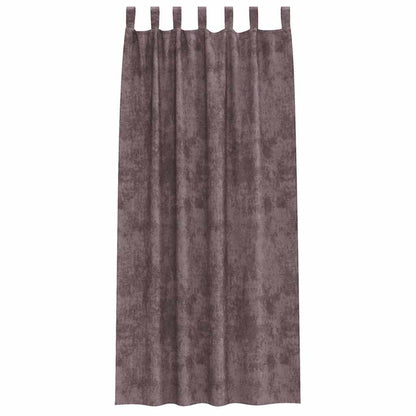 Velvet Curtains with Curtains 2 pcs Brown 245 x 140 cm Velvet