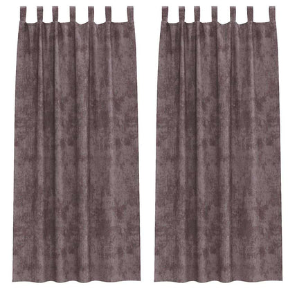 Velvet Curtains with Curtains 2 pcs Brown 260 x 140 cm Velvet