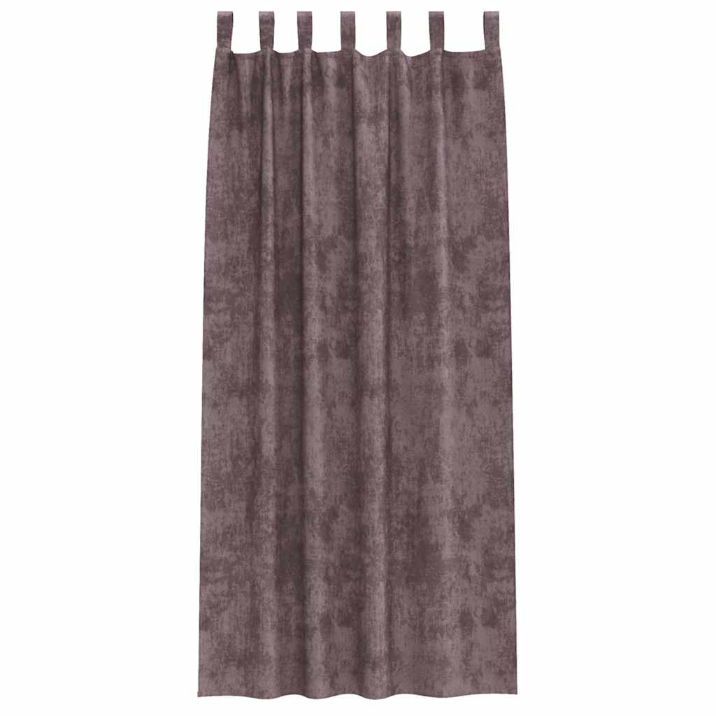 Velvet Curtains with Curtains 2 pcs Brown 260 x 140 cm Velvet