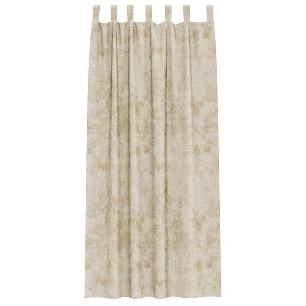 Velvet Curtains with Curtains 2 pcs Cream 225 x 140 cm Velvet