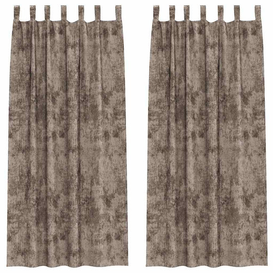 Velvet Curtains 2 pcs Cappuccino 225 x 140 cm Velvet
